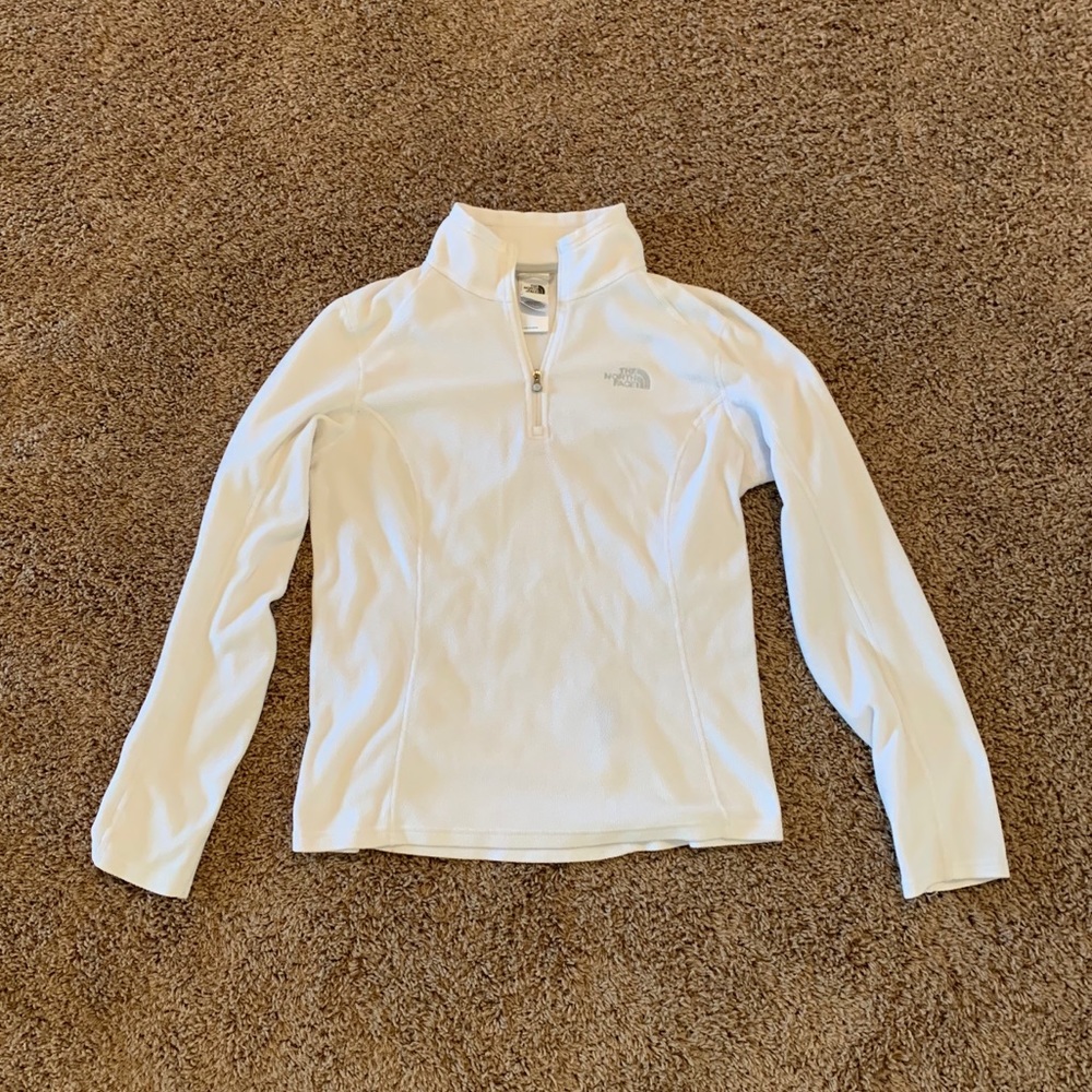 White north face quarter zip